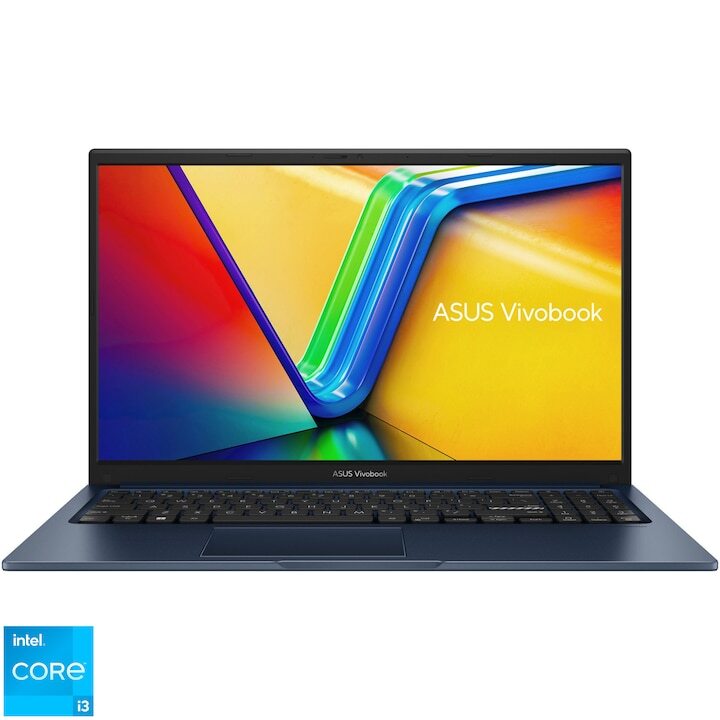 Лаптоп ASUS VivoBook 15 F1504ZA, Intel Core i3-1215U, 15.6", Full HD, IPS, 8GB DDR4, 512GB SSD, Intel UHD Graphics, No OS, Quiet Blue